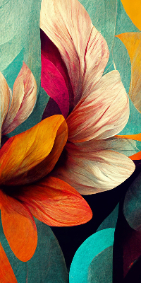 Verduisterend binnengordijn met bloemen in abstracte stijl