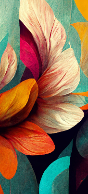 Verduisterend binnengordijn met bloemen in abstracte stijl