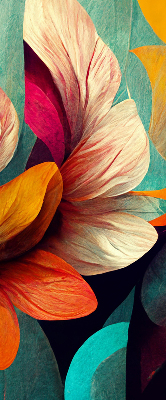 Verduisterend binnengordijn met bloemen in abstracte stijl