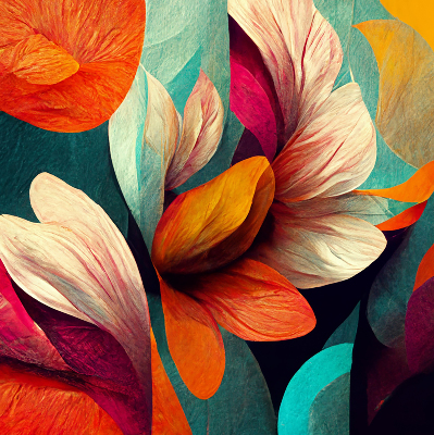 Verduisterend binnengordijn met bloemen in abstracte stijl