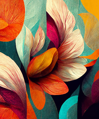 Verduisterend binnengordijn met bloemen in abstracte stijl