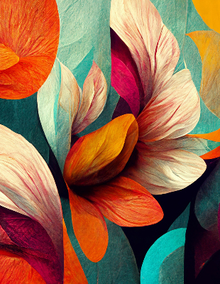 Verduisterend binnengordijn met bloemen in abstracte stijl