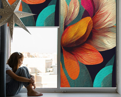 Verduisterend binnengordijn met bloemen in abstracte stijl