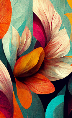 Verduisterend binnengordijn met bloemen in abstracte stijl