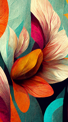 Verduisterend binnengordijn met bloemen in abstracte stijl