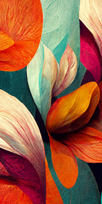 Verduisterend binnengordijn met bloemen in abstracte stijl