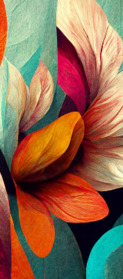 Verduisterend binnengordijn met bloemen in abstracte stijl