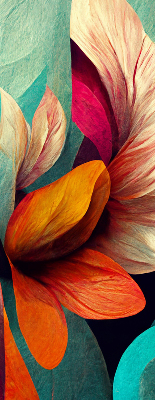 Verduisterend binnengordijn met bloemen in abstracte stijl