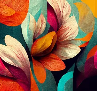 Verduisterend binnengordijn met bloemen in abstracte stijl