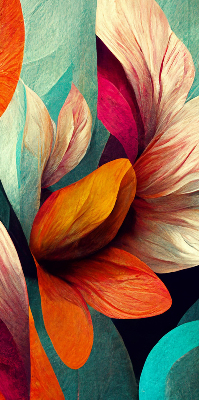 Verduisterend binnengordijn met bloemen in abstracte stijl