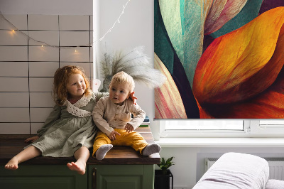 Verduisterend binnengordijn met bloemen in abstracte stijl