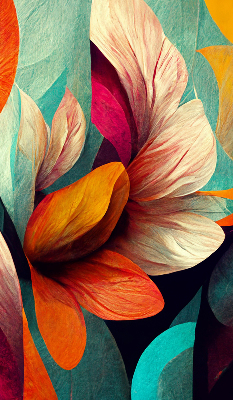 Verduisterend binnengordijn met bloemen in abstracte stijl