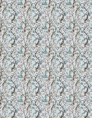 Verduisterend binnengordijn met bloemenranken op een lichte achtergrond