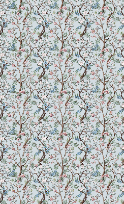 Verduisterend binnengordijn met bloemenranken op een lichte achtergrond