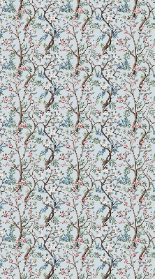 Verduisterend binnengordijn met bloemenranken op een lichte achtergrond