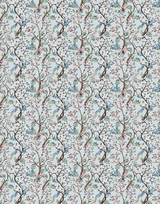 Verduisterend binnengordijn met bloemenranken op een lichte achtergrond