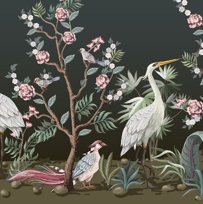 Verduisterend raamrolgordijn voor binnen met vogels bij de boom