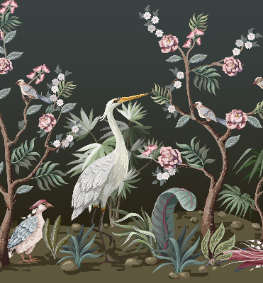 Verduisterend raamrolgordijn voor binnen met vogels bij de boom