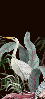 Binnenshuis verduisterend rolgordijn met vogels in de bladeren