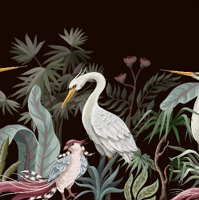 Binnenshuis verduisterend rolgordijn met vogels in de bladeren