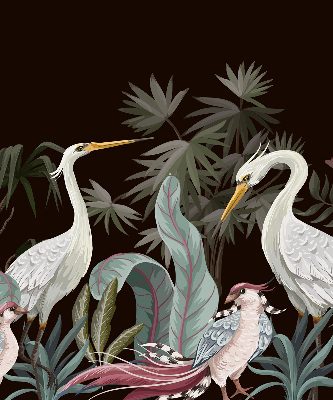 Binnenshuis verduisterend rolgordijn met vogels in de bladeren