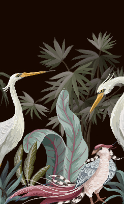 Binnenshuis verduisterend rolgordijn met vogels in de bladeren