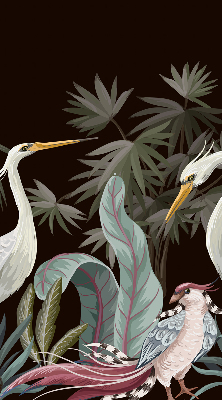 Binnenshuis verduisterend rolgordijn met vogels in de bladeren