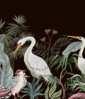 Binnenshuis verduisterend rolgordijn met vogels in de bladeren