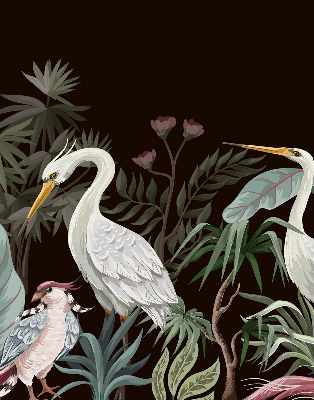 Binnenshuis verduisterend rolgordijn met vogels in de bladeren