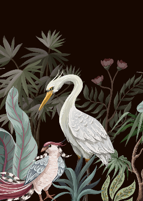 Binnenshuis verduisterend rolgordijn met vogels in de bladeren