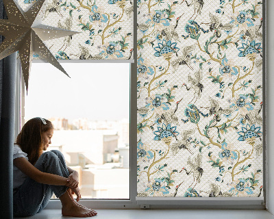 Verduisterend raamrolgordijn voor binnen met bloemen- en vogelprint