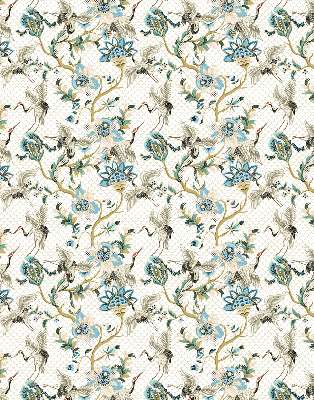 Verduisterend raamrolgordijn voor binnen met bloemen- en vogelprint