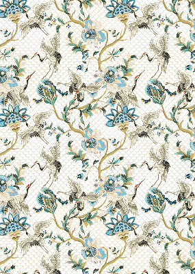 Verduisterend raamrolgordijn voor binnen met bloemen- en vogelprint