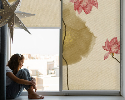 Binnenshuis verduisterend rolgordijn met bloemenprint