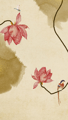 Binnenshuis verduisterend rolgordijn met bloemenprint