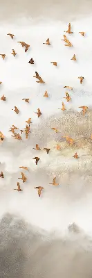 Verduisterend stoffen rolgordijn een zwerm vogels