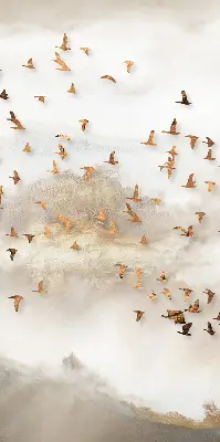 Verduisterend stoffen rolgordijn een zwerm vogels