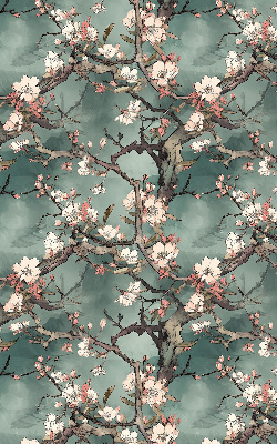 Verduisterend raamrolgordijn voor binnen met bloemenmotief aan de boom