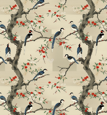 Verduisterend raamrolgordijn voor binnen met vogels in een boom