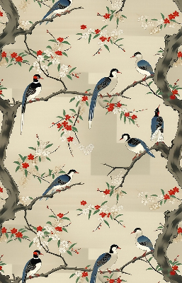 Verduisterend raamrolgordijn voor binnen met vogels in een boom