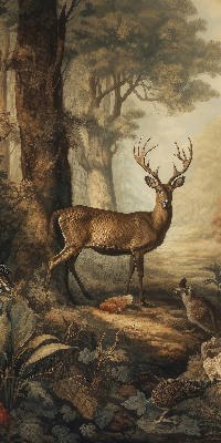 Binnenshuis verduisterend rolgordijn met print van dieren in het bos