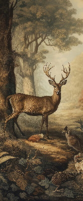 Binnenshuis verduisterend rolgordijn met print van dieren in het bos