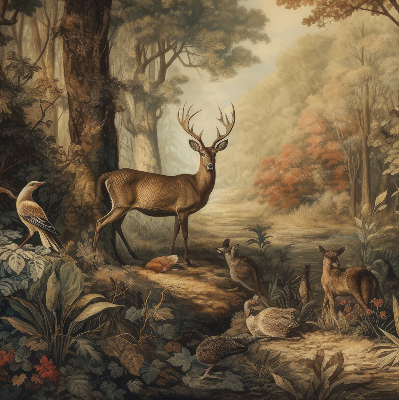 Binnenshuis verduisterend rolgordijn met print van dieren in het bos