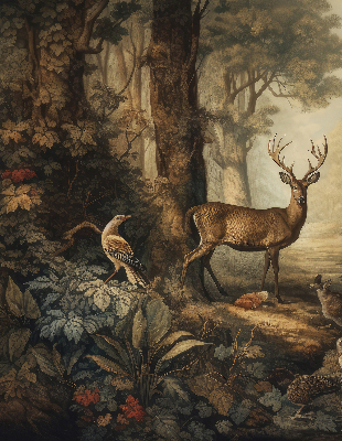 Binnenshuis verduisterend rolgordijn met print van dieren in het bos