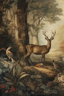 Binnenshuis verduisterend rolgordijn met print van dieren in het bos