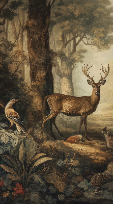 Binnenshuis verduisterend rolgordijn met print van dieren in het bos