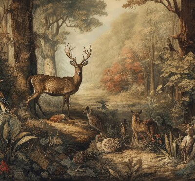 Binnenshuis verduisterend rolgordijn met print van dieren in het bos
