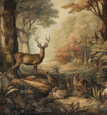 Binnenshuis verduisterend rolgordijn met print van dieren in het bos