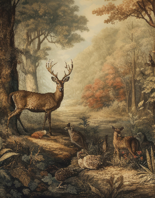 Binnenshuis verduisterend rolgordijn met print van dieren in het bos