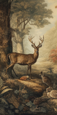 Binnenshuis verduisterend rolgordijn met print van dieren in het bos